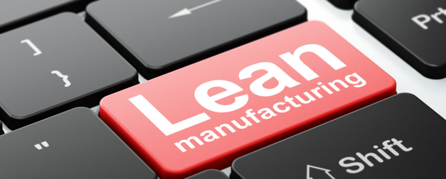 Industry concept: Lean Manufacturing on computer keyboard background