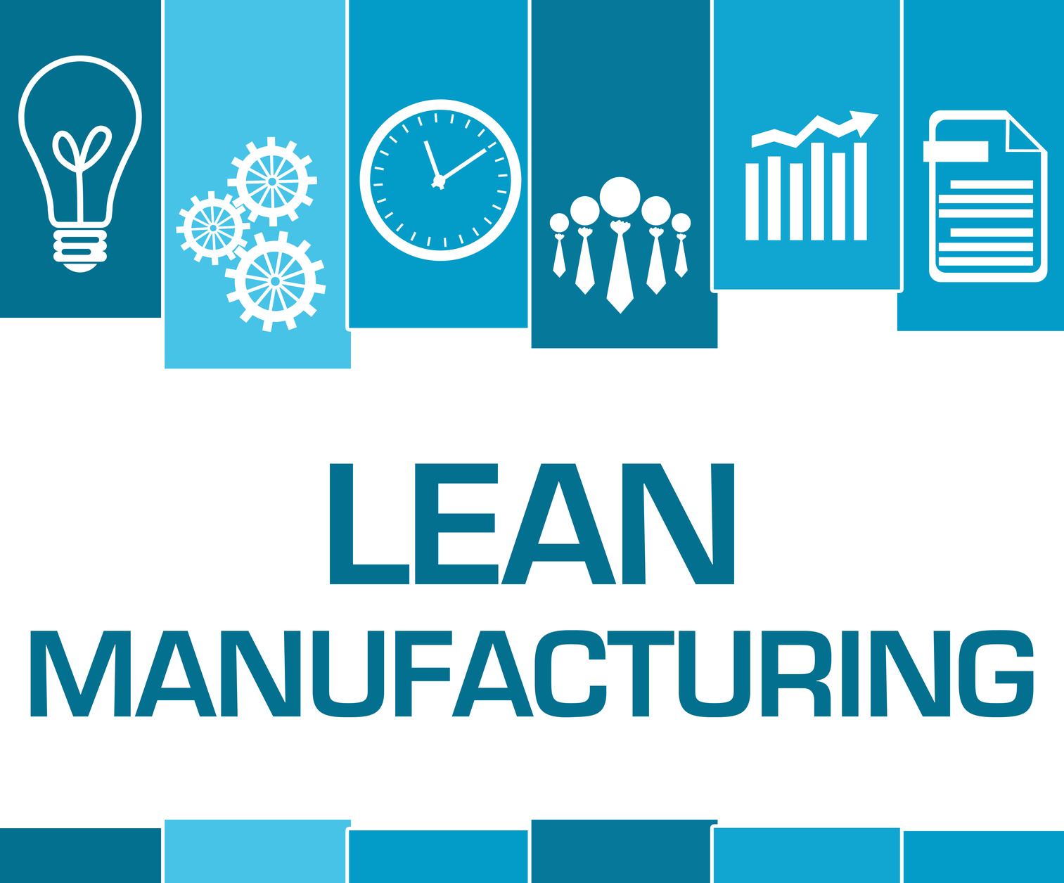 Lean Manufacturing Blue Stripes Symbols | Tag Team Manufacturing